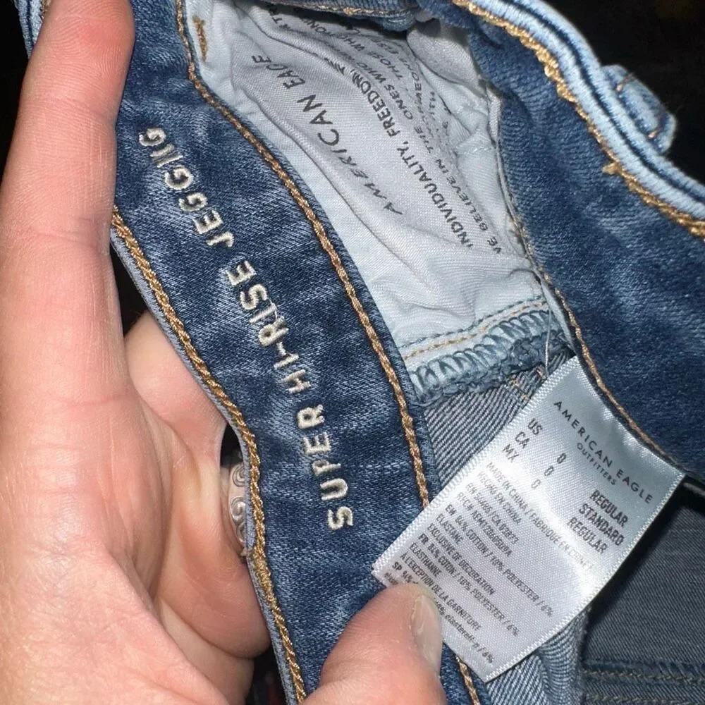 American Eagle stretchy normcore super hi-rise 0 jeggings